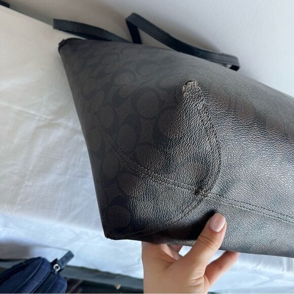 COACH Signature Jacquard Ava City Tote Laptop Work Bag Reversible Metro Tote - Picture 10 of 13